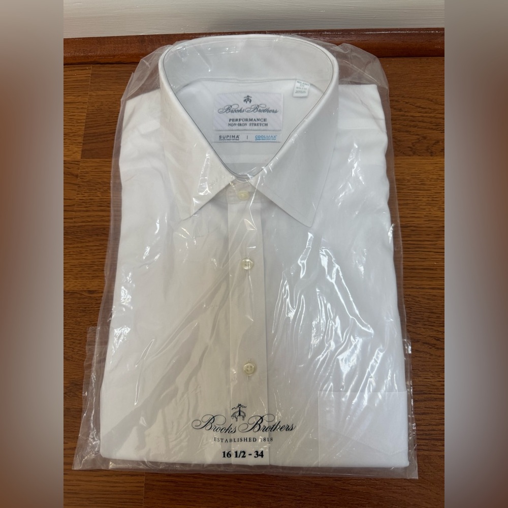 Brooks Brothers Classic White Dress Shirt - Performance Coolmax